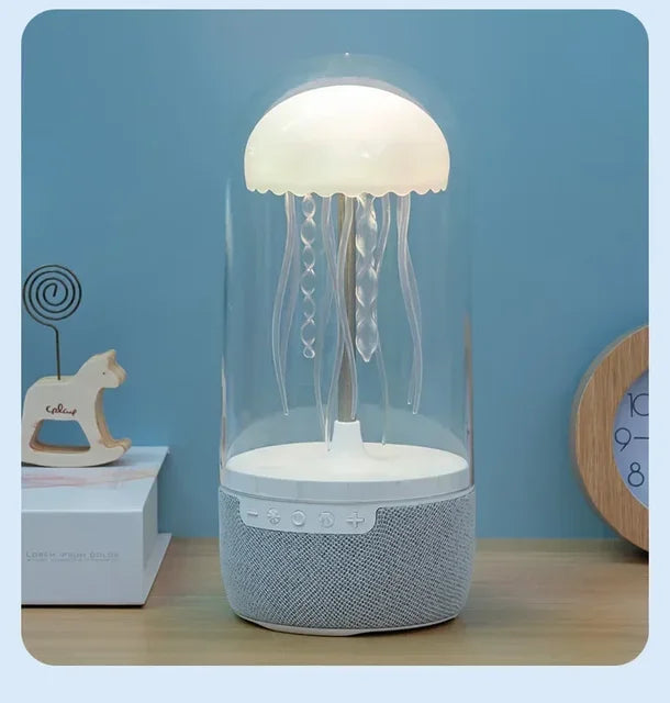 Creative Colorful Jellyfish Lamp Bluetooth Speaker HiFi Stereo 1800mAh Sports Jellyfish Speaker with Lights for Home Office